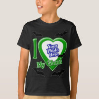 I Love My Ghoul With Your Photo With Bats T-Shirt