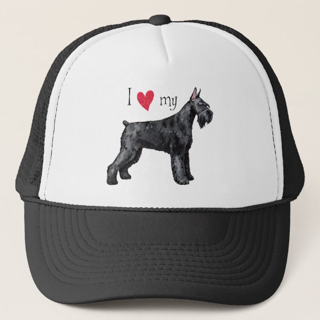 I Love my Giant Schnauzer Trucker Hat (Front)