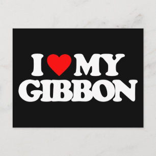 I LOVE MY GIBBON POSTCARD