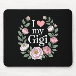 I love my gigi floral heart grandma  mouse pad