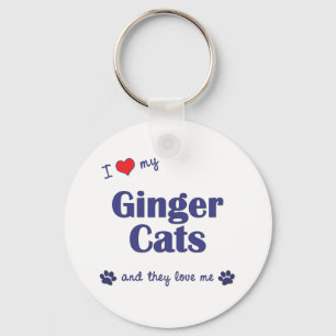 I Love My Ginger Cats (Multiple Cats) Keychain