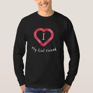 I Love My Girl Friend|Red Heart T-Shirt