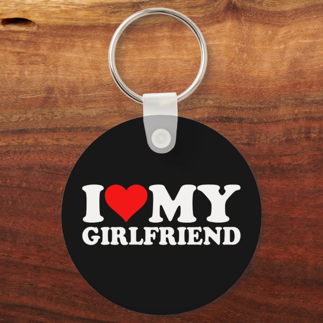 I Love My Girlfriend 1BK1 Keychain (Front)