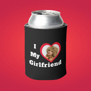 I Love My Girlfriend Bae Personalized Custom Photo Can Cooler