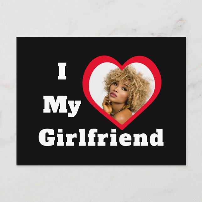 I Love My Girlfriend Bae Personalized Custom Photo Postcard (Front)