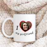 I Love My Girlfriend Boyfriend Custom Photo Text Coffee Mug<br><div class="desc">Upload a photo, and easily create your personalized mug. Click EDIT USING DESIGN TOOL to change the text colour. You can TRANSFER this DESIGN on other Zazzle products and adjust it to fit most of the Zazzle items. Standard Studio designs are made in high-resolution vector graphics for a professional print....</div>