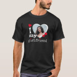 I Love My Girlfriend Boyfriend Gift T-Shirt<br><div class="desc">This super-cute, customizable, I Love My Girlfriend photo t-shirt makes a fun gift for your boyfriend on his birthday, Valentine's Day, your anniversary or just because. The design, which is a simple, modern twist on the trendy Y2K style, features grafitti style text in white and hearts in red. Simply change...</div>