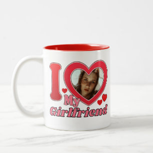 I Love My Girlfriend Boyfriend Wife Husband Photo Two-Tone Coffee Mug