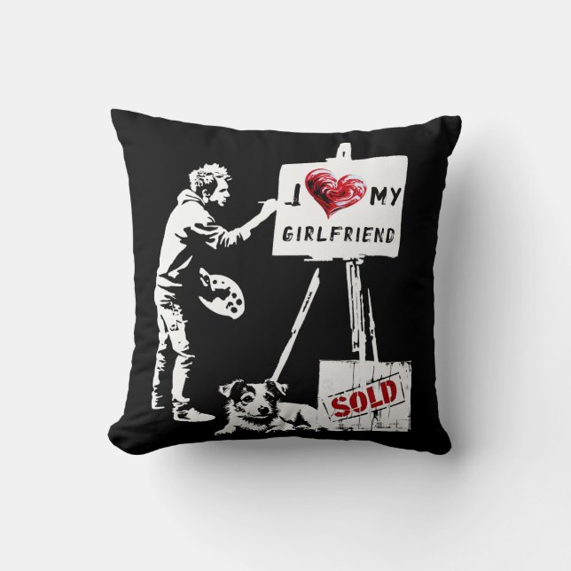 I Love My Girlfriend, Boyfriend, Wife, Husband Throw Pillow (Front)