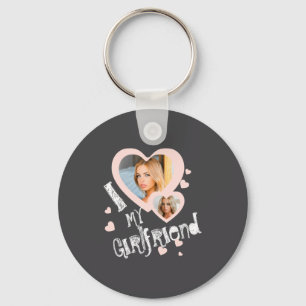 I Love My Girlfriend Chalkboard Doodles Black Cute Keychain