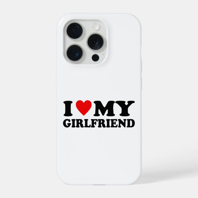 I Love My Girlfriend - Classic Heart Text Design iPhone Case (Back)