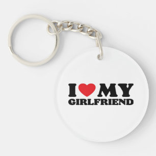 I Love My Girlfriend Classic Keychain