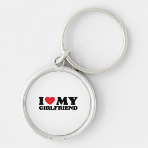 I Love My Girlfriend Classic Keychain