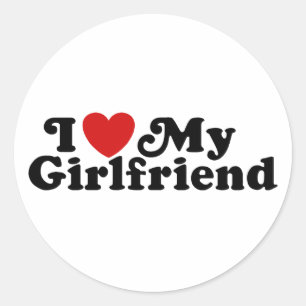 I Love My Girlfriend Classic Round Sticker