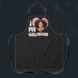 I Love My Girlfriend Custom Black Apron<br><div class="desc">Cute retro font that says " I Love My GIRLFRIEND"  - upload a photo for inside the heart (best to crop before upload). Retro colours can be changed in "Edit using Design Tool" section. Comes in white. ©Marisu Valencia</div>