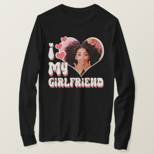 I Love My Girlfriend Custom Black Long Sleeve T-Shirt