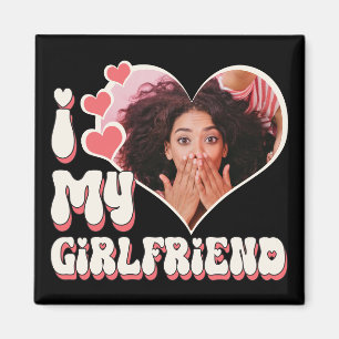 I Love My Girlfriend Custom Black  Magnet