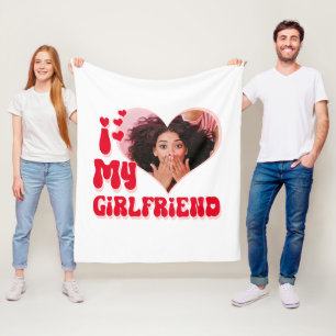 I Love My Girlfriend Custom Funny Fleece Blanket