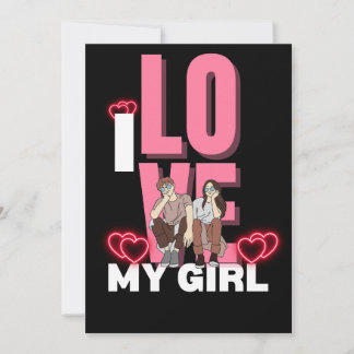 I Love My Girlfriend Custom  Invitation