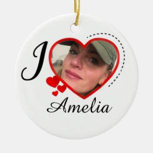 I Love My Girlfriend Custom Personalized Ceramic Ornament