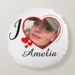 I Love My Girlfriend Custom Personalized Round Pillow