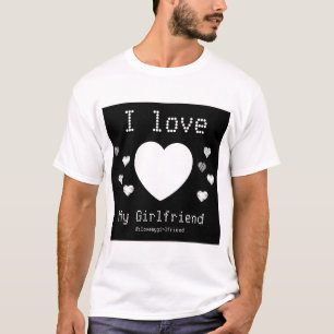 I love my girlfriend custom photo hearts T-Shirt