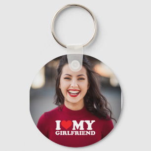I Love My Girlfriend Custom Photo Keychain