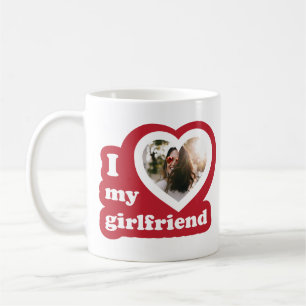 I love my Girlfriend Custom Retro Valentines Photo Coffee Mug