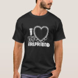 I Love My Girlfriend Custom T-Shirt<br><div class="desc">I Love My Girlfriend Custom T-shirt
cute and bubbly font that says " I Love My GIRLFRIEND" with a huge heart that allows you to insert your image,  in the colour brown and light pink</div>