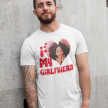 I Love My Girlfriend Custom T-Shirt<br><div class="desc">Cute retro font that says " I Love My GIRLFRIEND" - upload a photo for inside the heart (best to crop before upload). Colours can be changed in "Edit using Design Tool" section. ©Marisu Valencia</div>