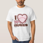 I Love My Girlfriend Custom T-shirt<br><div class="desc">cute and bubbly font that says " I Love My GIRLFRIEND" with a huge heart that allows you to insert your image,  
in the colour brown and bright pink</div>