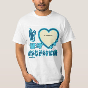 I Love My Girlfriend Custom T-shirt ini BLUE