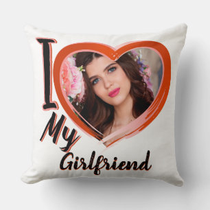 I Love My Girlfriend _Custom- Throw Pillow
