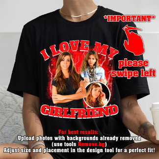 i love my girlfriend custom valentine's day gift Tri-Blend shirt
