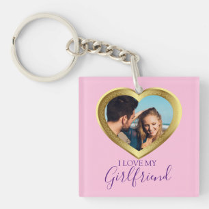 I love My Girlfriend Gift for Her Him Valentine Keychain