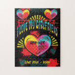 I Love My Girlfriend Graffiti Custom Name Jigsaw Puzzle<br><div class="desc">Cool I Love My Girlfriend Graffiti Custom Name is the perfect gift to show that you care.  Modern graffiti art with heart and name. Make a bold and colourful statement. Add your own message. Colourful love hearts and street art style design.</div>