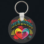 I Love My Girlfriend Graffiti Custom Name Keychain<br><div class="desc">Cool and unique gift for him or for her. Declare to the world that you love your girlfriend. Monogrammed with name. Retro and hip graffiti art style with love heart.</div>