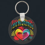 I Love My Girlfriend Graffiti Custom Name Keychain<br><div class="desc">Cool and unique gift for him or for her. Declare to the world that you love your girlfriend. Monogrammed with name. Retro and hip graffiti art style with love heart.</div>