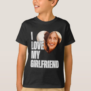 I Love My Girlfriend Heart Photo Boyfriend Gift  T-Shirt
