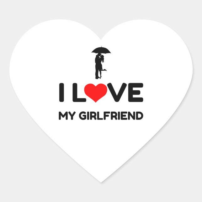 I LOVE MY GIRLFRIEND HEART STICKER (Front)