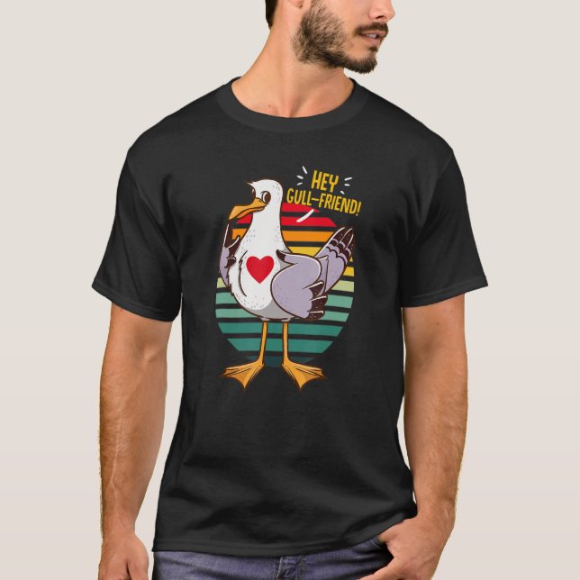 I Love My Girlfriend Hey Gull Friend Love Heart Bi T-Shirt (Front)