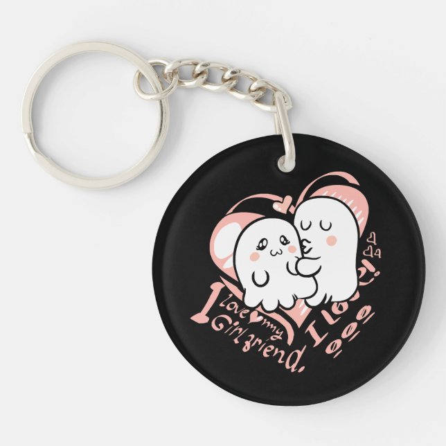 i love my girlfriend keychain (Front)