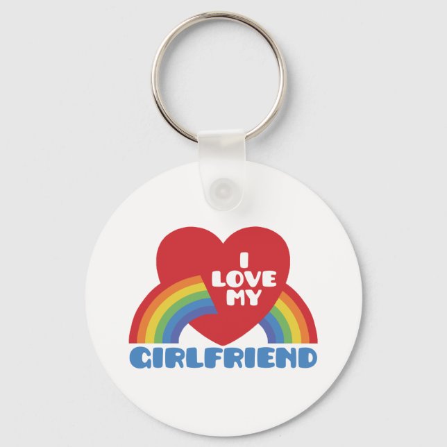 I Love My Girlfriend Keychain (Front)