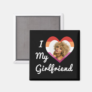 I Love My Girlfriend Lesbian Pride Custom Photo Magnet
