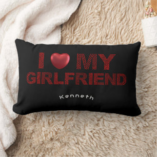 I Love my Girlfriend Lumbar Pillow