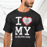 I Love My Girlfriend More Than Ever Photo T-Shirt<br><div class="desc">Create your own I Love My Girlfriend more than ever Photo Text T-Shirt with this modern and funny shirt template featuring a cool slab serif font and girlfriend photo into a huge red heart. Add your own photo, your name or any personalized text. The "I love My Girlfriend" t-shirt design...</div>