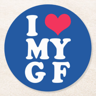 I Love My Girlfriend Paper Coaster