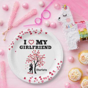 I Love my Girlfriend Paper Plate
