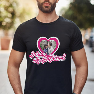 I Love My Girlfriend Personalized Custom Photo T-Shirt