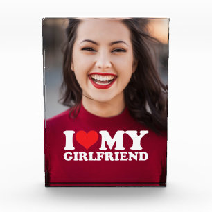 I Love My Girlfriend Personalized Photo Keepsake Block